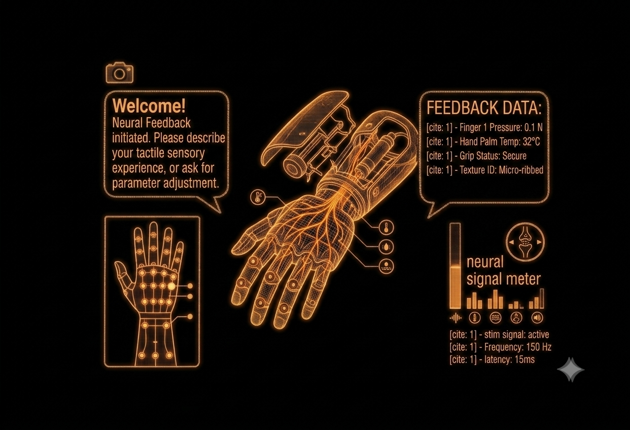 The Neural-Skin Prosthetic Feedback System is an advanced biomedical engineering project designed to improve the functionality of prosthetic limbs by providing sensory feedback. Using embedded systems, intelligent sensors, and AI technologies, the system detects pressure and touch, helping users experience a more natural interaction with their surroundings. This project highlights the integration of electronics, healthcare technology, and intelligent systems to enhance mobility, comfort, and quality of life.